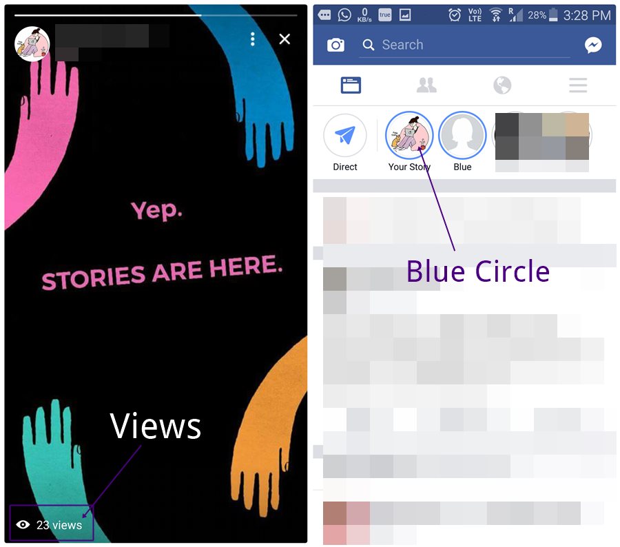 facebook app story who views it