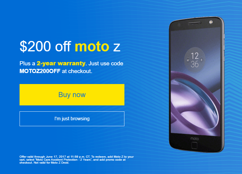 Get 200 Off On Moto Z In Usa With A Promo Code Till June 17