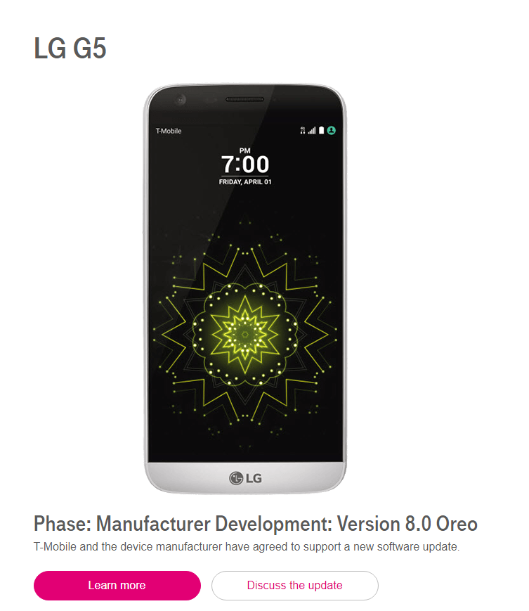 LG G5 Oreo