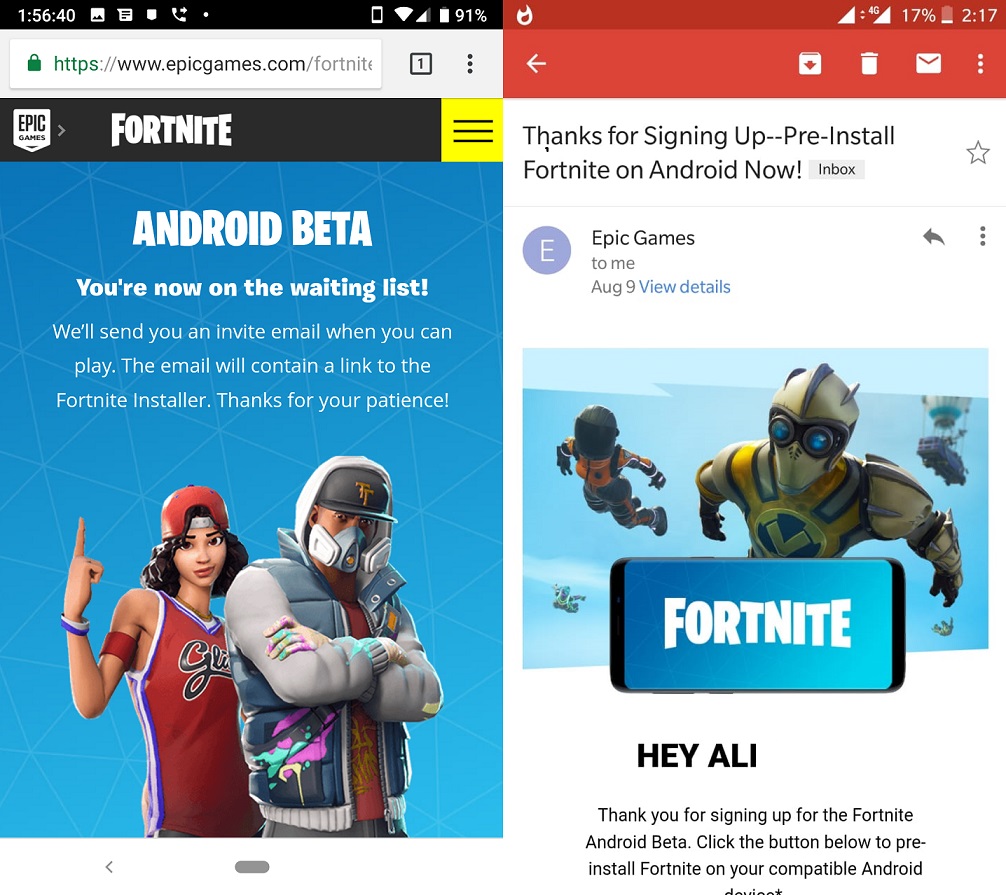 fortnite android 1 - comment installer fortnite sur android